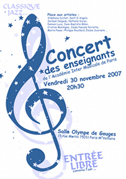 Affiche du concert des enseignants 2007